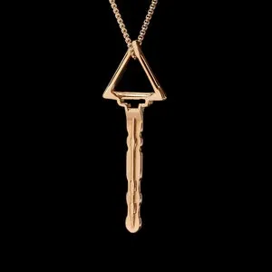 pornhint Pornhint MASTERKEY XR / Modern Unisex Stainless Steel Key Pendant With 2MM Rounded Box Chain