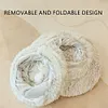 Winter Warm Cat Cave Round Foldable Cat House Long Plush Cat Tunnel Bed Cat Tube