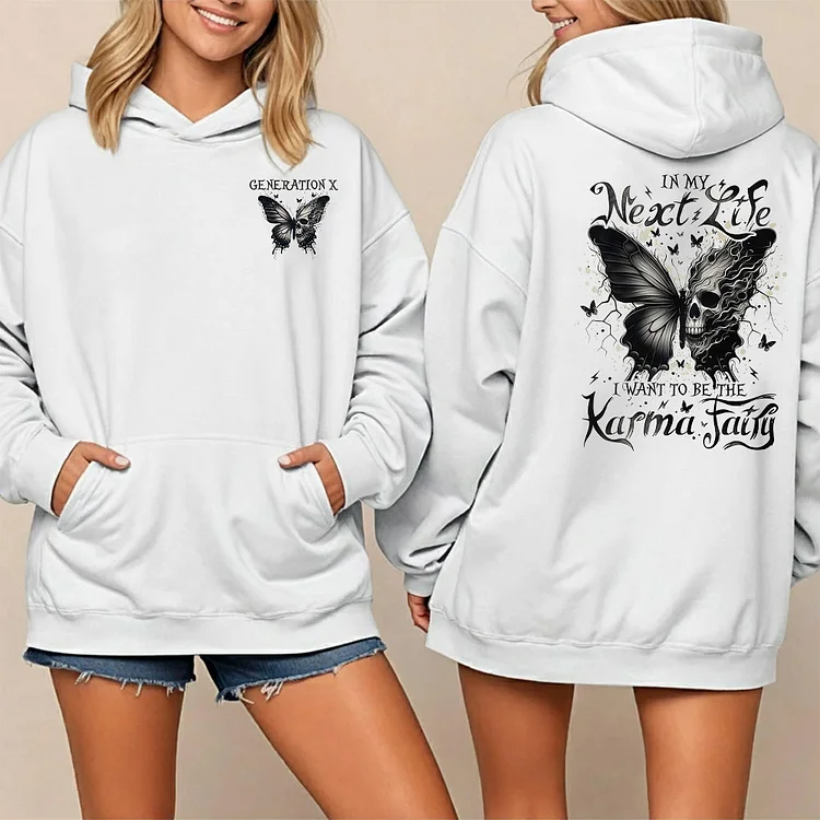 Karma Fairy Skull Butterfly Hoodie, Generation X V-neck, Sweatshirt, T-shirt 