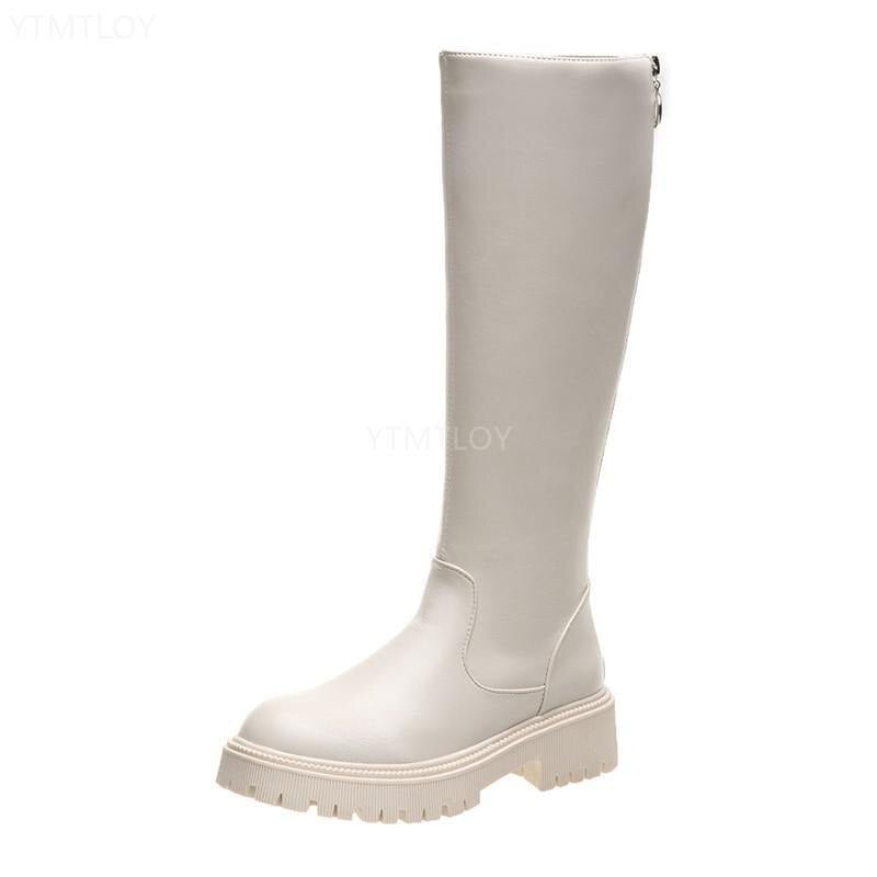 Lady Boots Women Shoes Autumn Zipper Sexy Luxury Designer Winter Footwear Leather Black Ytmtloy Knee High Botines De Mujer