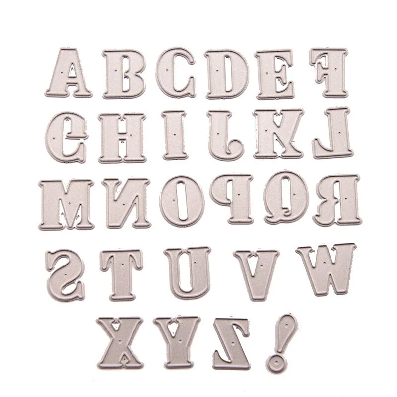 27pcs/Set Alphabet Letter Metal Cutting Dies Stencil for DIY Scrapbooking Album Embossing Paper Cards Deco Crafts Die Cuts