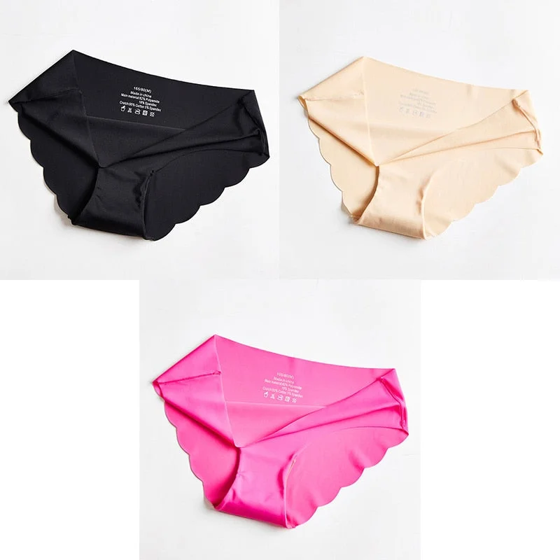 3pcs Seamless Panty Set Underwear Female Comfort Intimates Fashion Ladies Hot Sale Mid-Rise Briefs Panties Women Sexy Lingerie