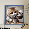 Kitten Pouring Coffee-11CT Stamped Cross Stitch 40*40cm/15.75*15.75in tapestrymarket