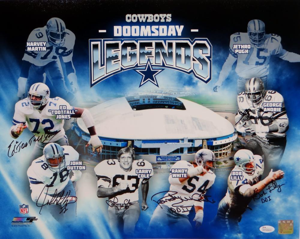 Dallas Cowboys Autographed 16x20 Doomsday Legends Photo Poster painting With 6 Sigs- JSA W Auth