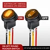 Nilight 5Pcs Waterproof Round Rocker Toggle Yellow LED Switch 12V 20A 3 Pin ON Off SPST for Car Truck Boat Marine Automotive RV with Locked Terminal Wires