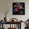 Diamond Painting -DIY Round Drill Rainbow Black Rose(40x40cm)
