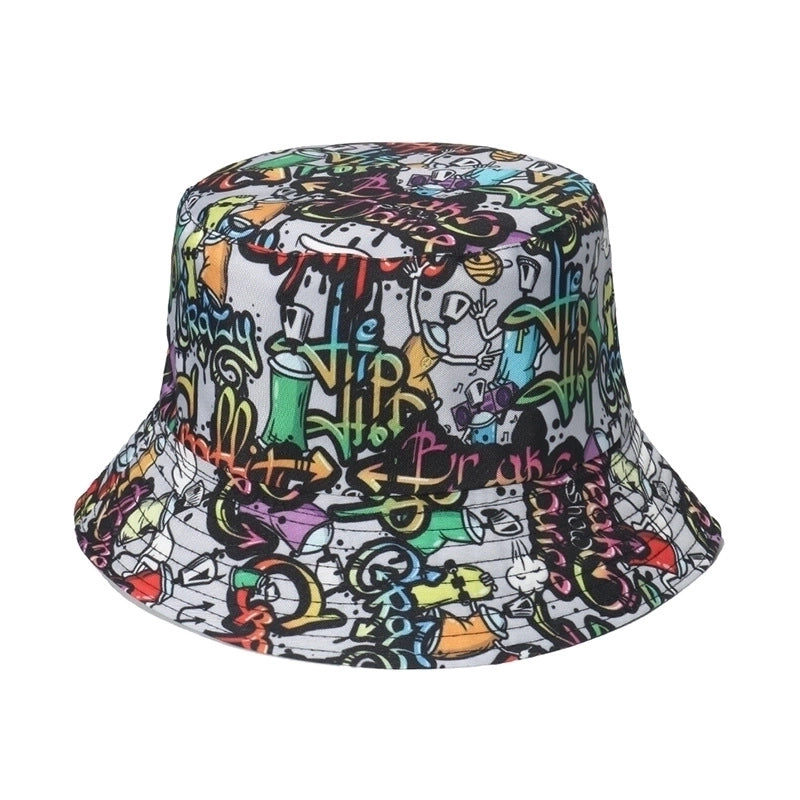 Unisex Minimalist Skull Sewing Flat Eaves Bucket Hat