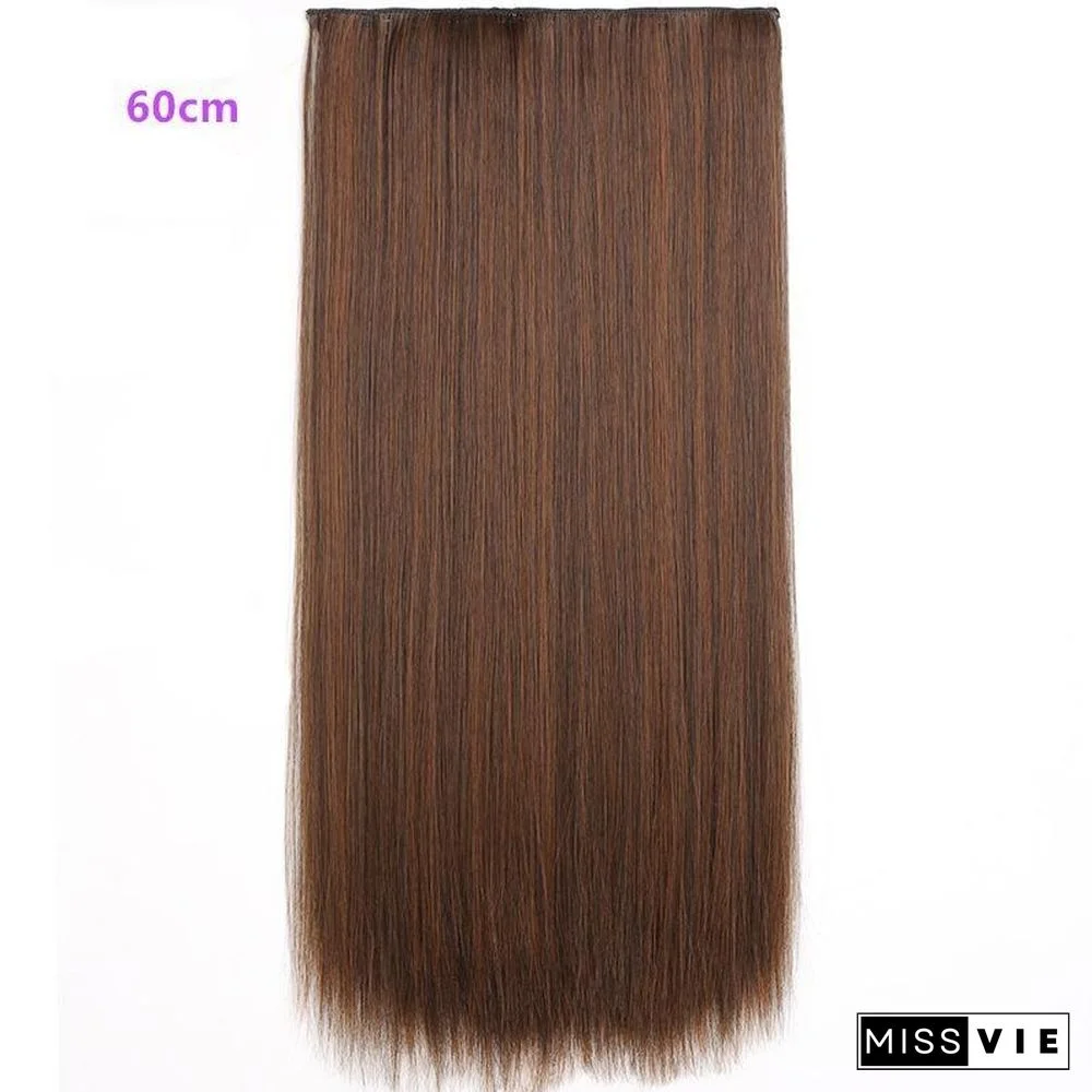 One Piece Five-card Hair Extension Piece 60cm Matte High Temperature Silk Straight Hair Piece