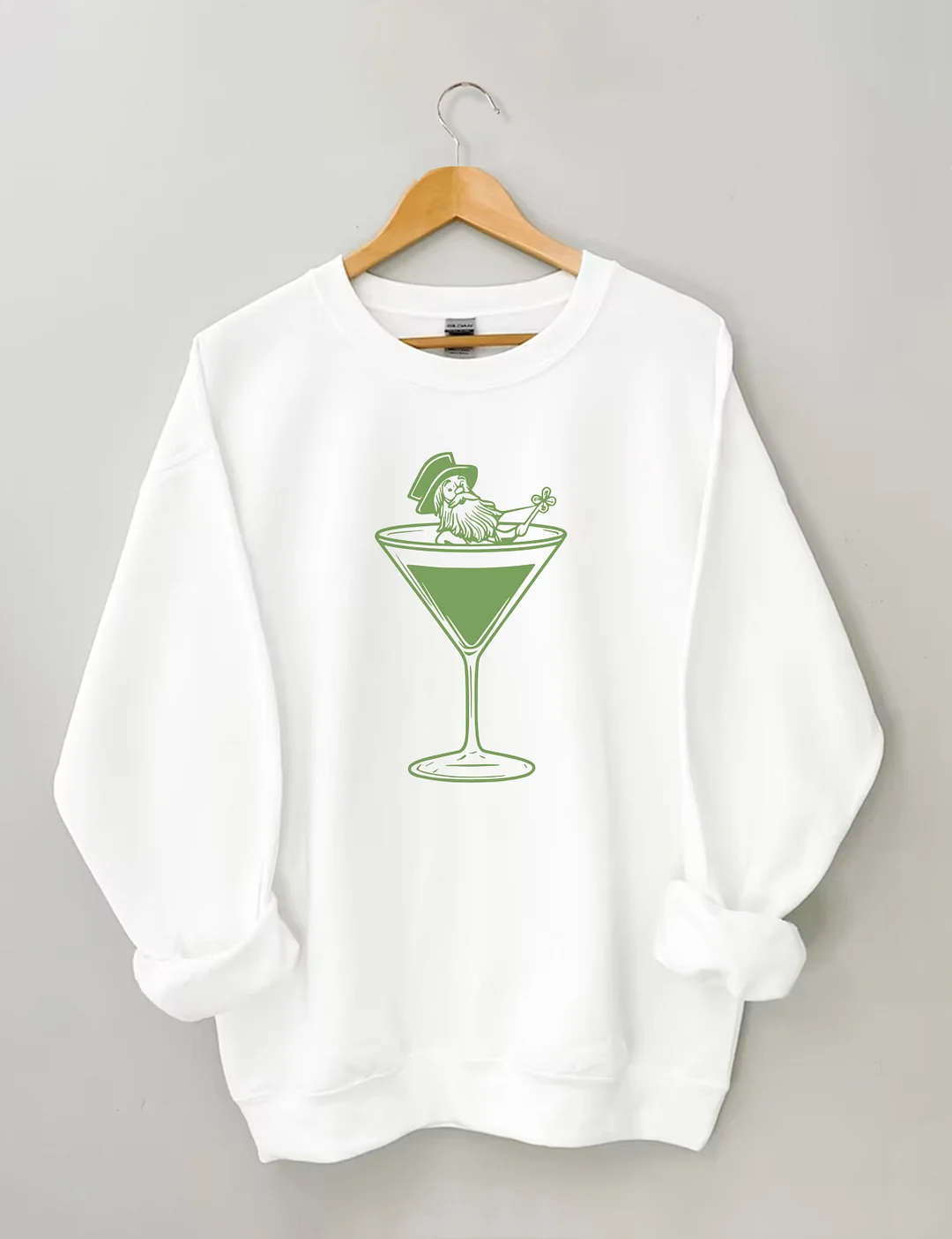 St Patrick's Day Martini Leprechaun Sweatshirt