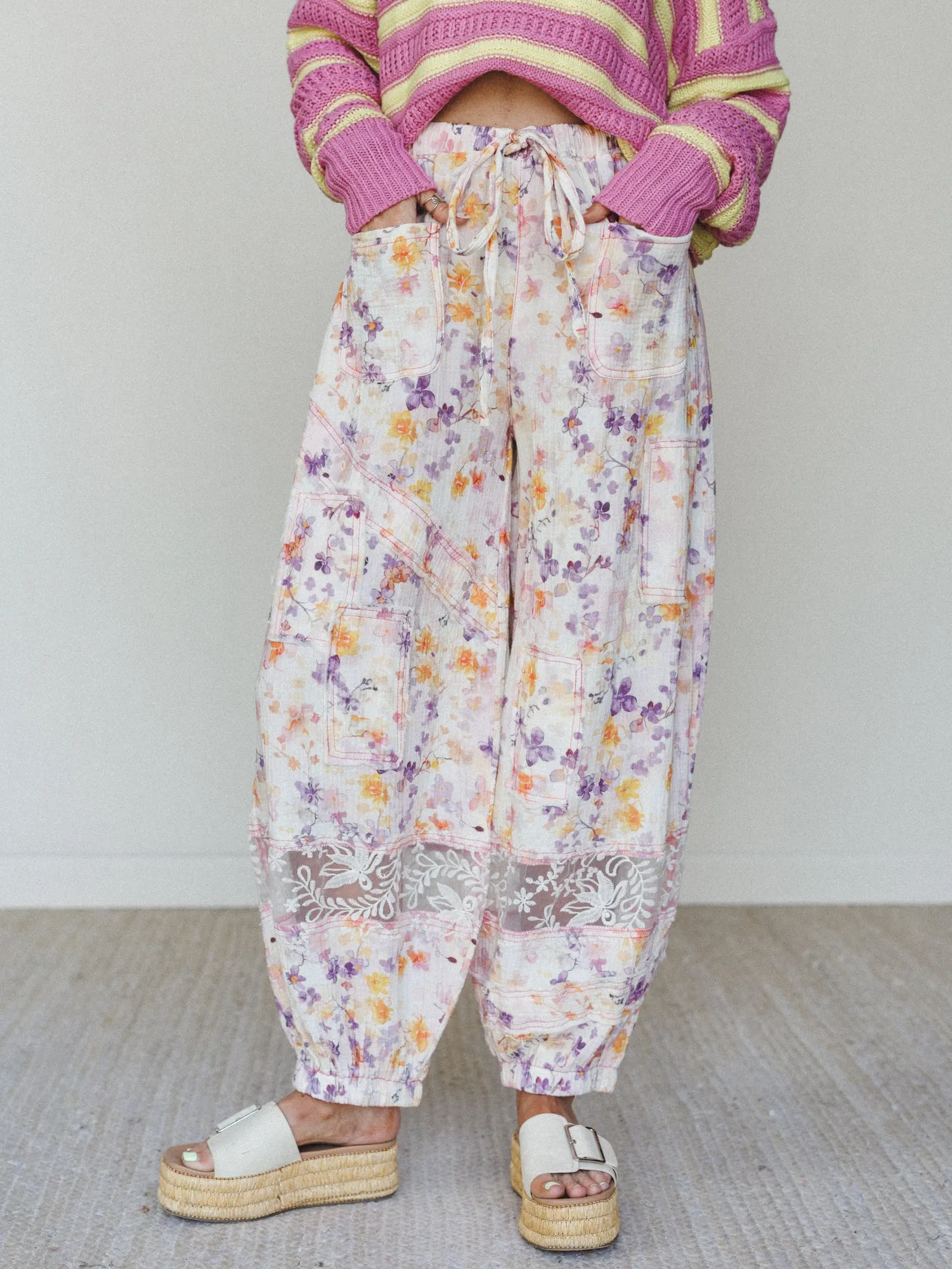 Calm Waves Pants - Pink Floral