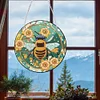 (US Local)DIY Acrylic Single Sided Diamond Painting Hanging Pendant Home Decor (Flower Bees )