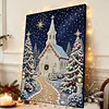 (30x40cm)Christmas Church Pearl Painting Art Kits With Inner Frame Pearl Gem Paintings Picture Arts Craft for Adults Beginners Home Wall Decor