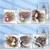 6PCS Diamond Painting Girl Greeting Cards Postcards with Envelopes