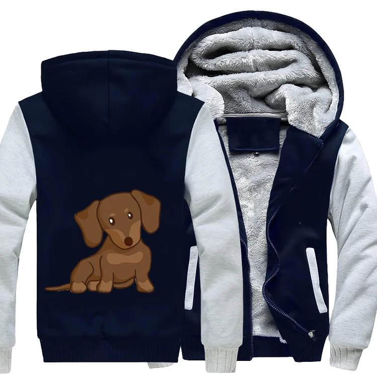 Adorable Baby Wiener Dog, Dachshund Fleece Jacket
