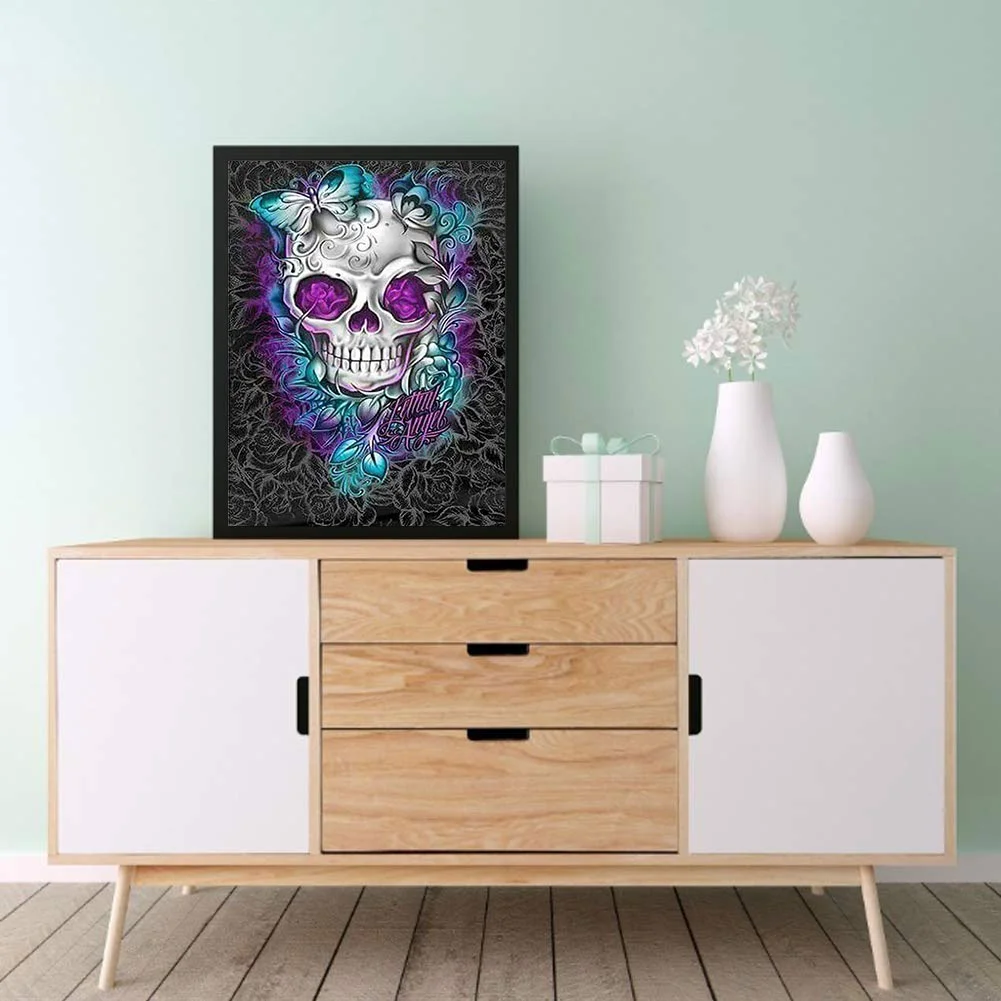 Rose Skull Diamond Painting Kits Full Round Drill Home Wall Art Decor