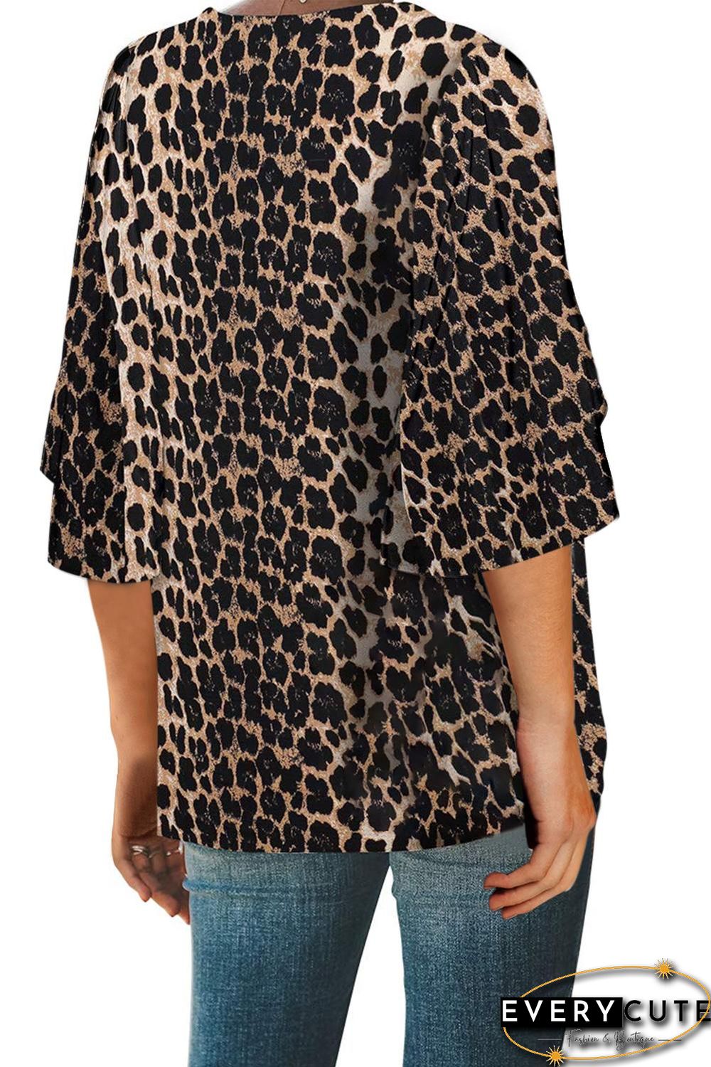 Leopard Print Button Down Blouse