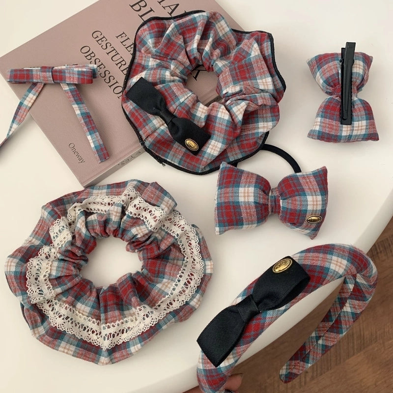 Vintage Style Lady Women’s Lattice Bow Knot Cloth Hair Clip Hair Band Hair Claws