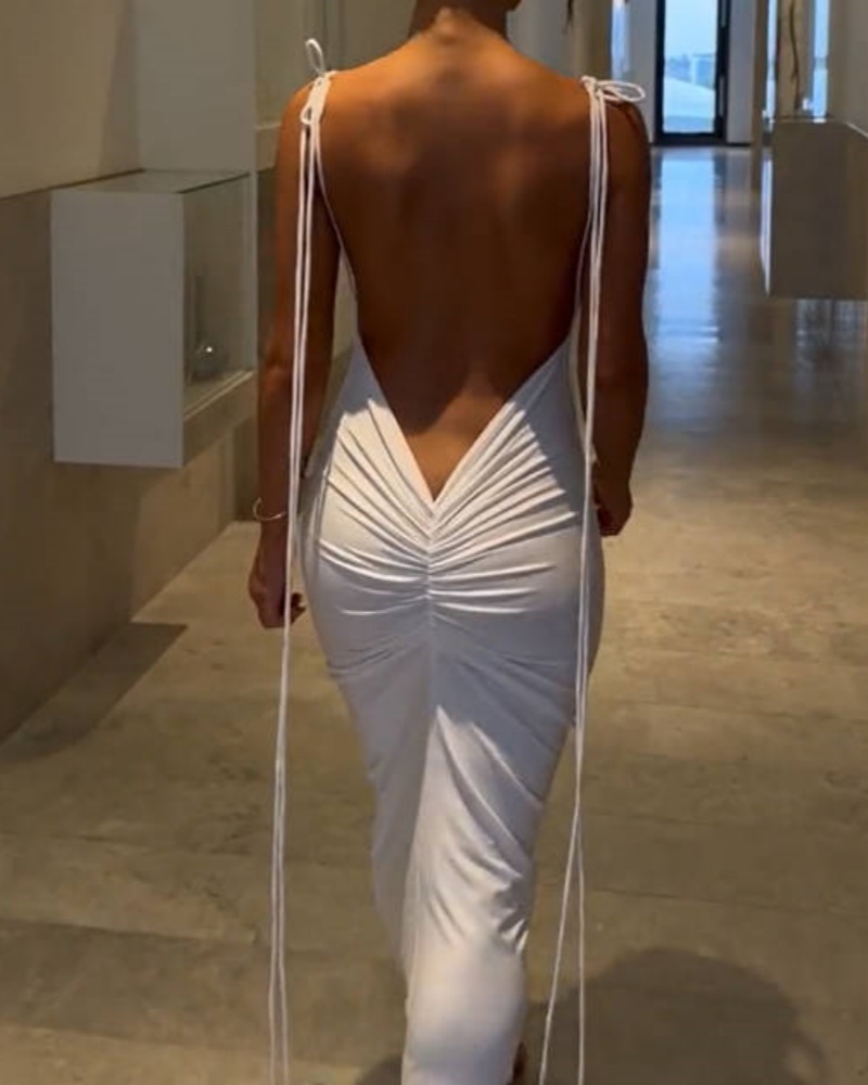 Women's Fashionable Slim Slip Maxi Dress