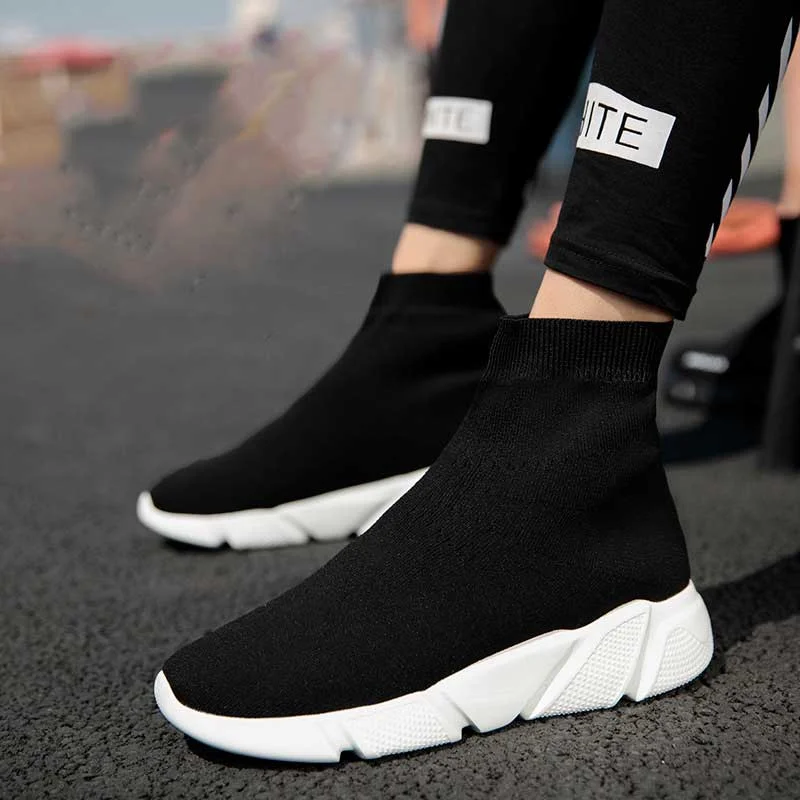 Sneakers For Women Vulcanized Shoes Female Socks Shoes Trainers Women Slip-on Stretch Platform Shoes Black Sneaker Femme