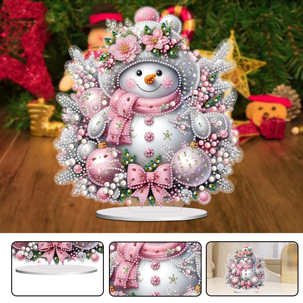 DIY Christmas Snowman Diamond Painting Desktop Ornaments Kit Table Decor