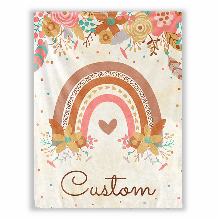 BlanketCute-Personalized Lovely Kid Rainbow Blanket with Your Kid's Name | 06