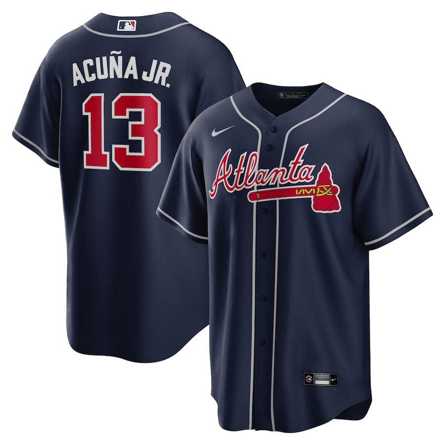 Ronald Acuna Jr. Atlanta Braves Alternate Replica Name Jersey - Navy mysite