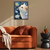 White Cat Watching Fish-11CT Stamped Cross Stitch 40*53cm/15.75*20.87in
