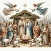 Nativity-11CT Stamped Cross Stitch 45*45cm/17.72*17.72in tapestrymarket