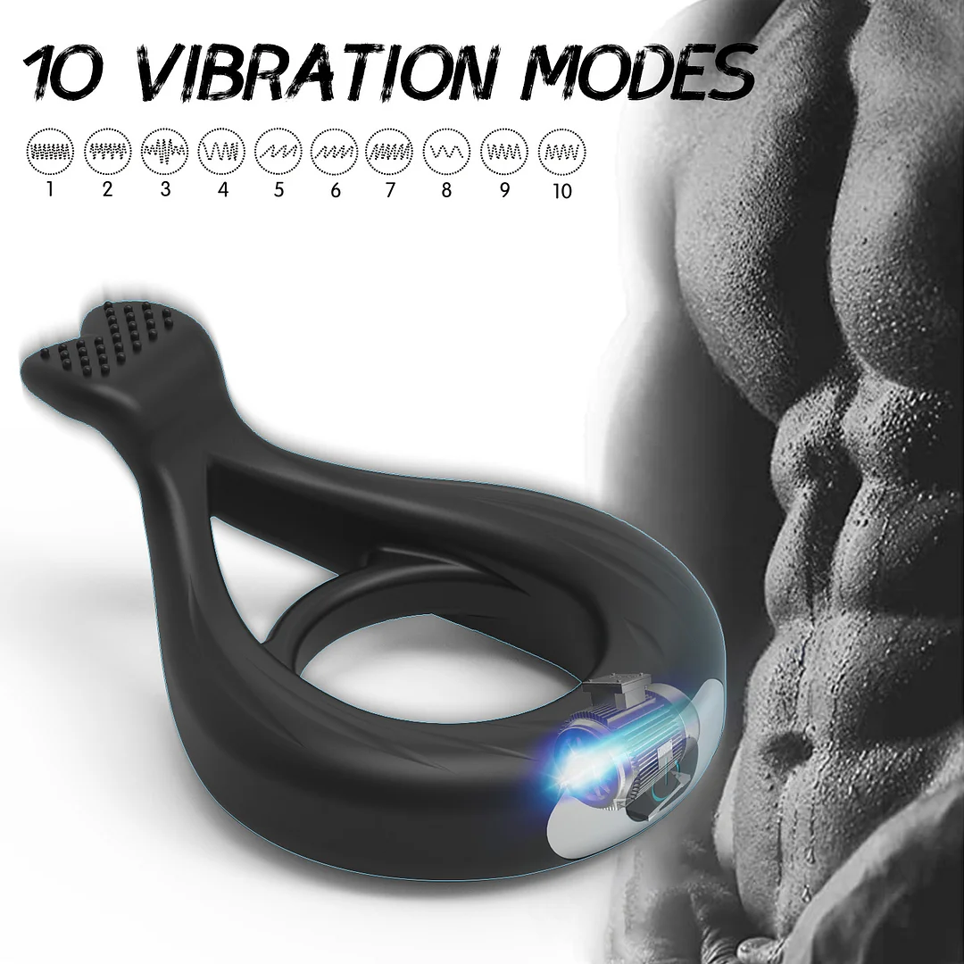 10 Frequency Penile Ring Silicone Male Delay Ring Sex Toy For Couples