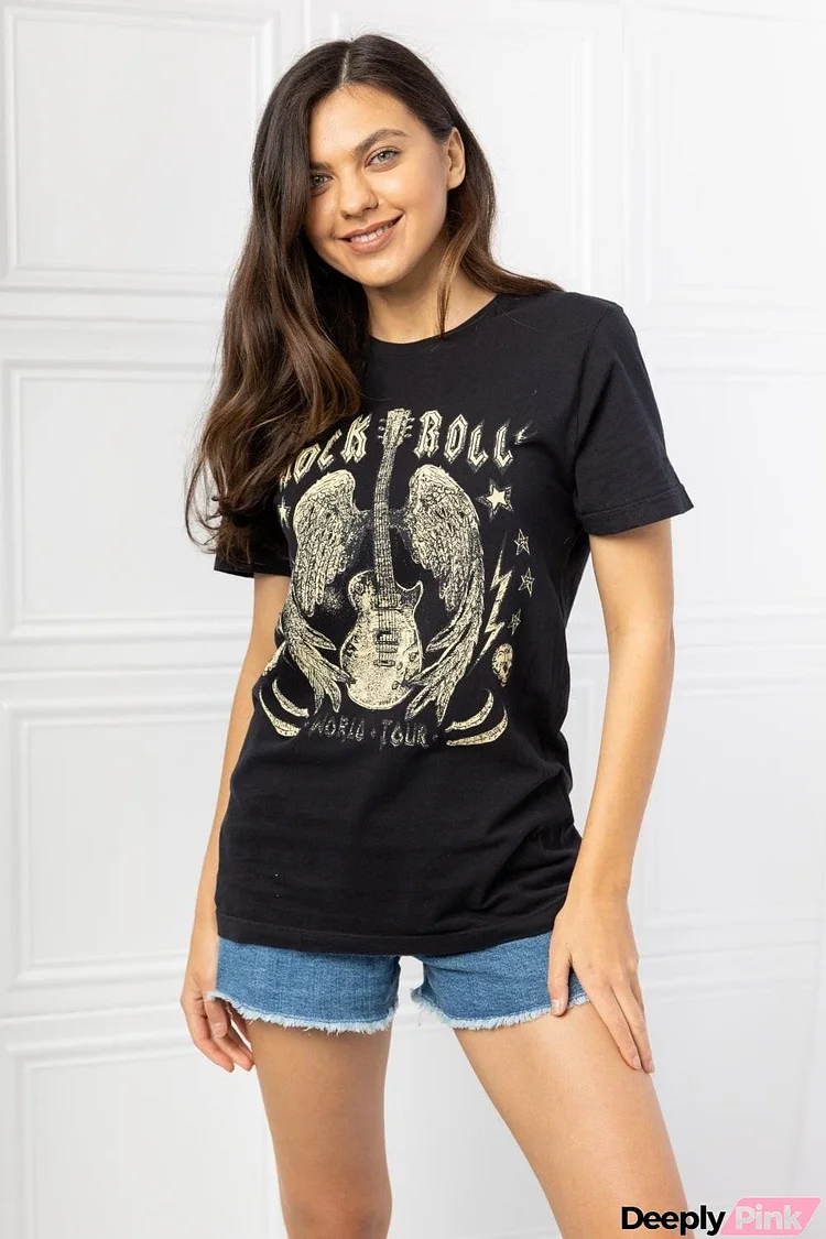 mineB Full Size Rock & Roll Graphic Tee