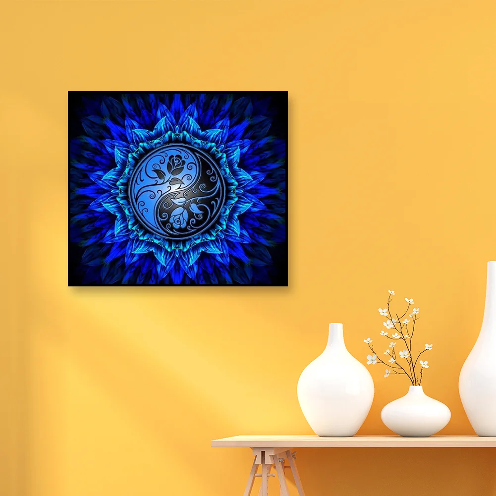 Full Round Diamond Painting 30*30cm - Mandala Flower Tai Chi Diagram