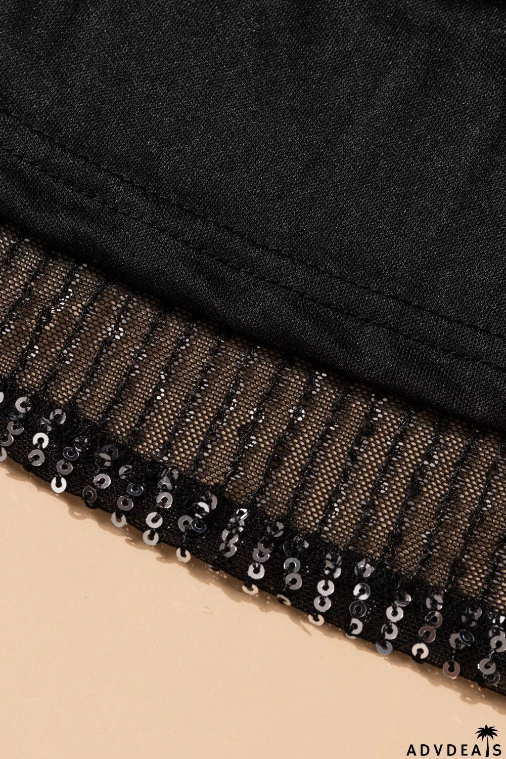 Wine Red Loose Long Sleeve Sequin Dress with Sash