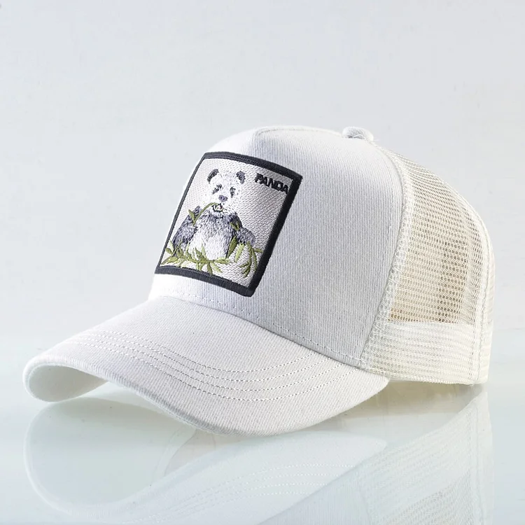Unisex Embroidery panda Baseball Caps Men Snapback cap Women Hip Hop Hat Summer Breathable Mesh Sun Gorras Streetwear Bone