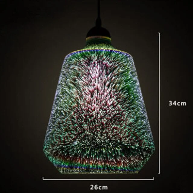 3D Fireworks Glass Pendant Lamp Colorful Glass Ball Hanging Lamp For Hotel Living Room Dining Room Pendant Light