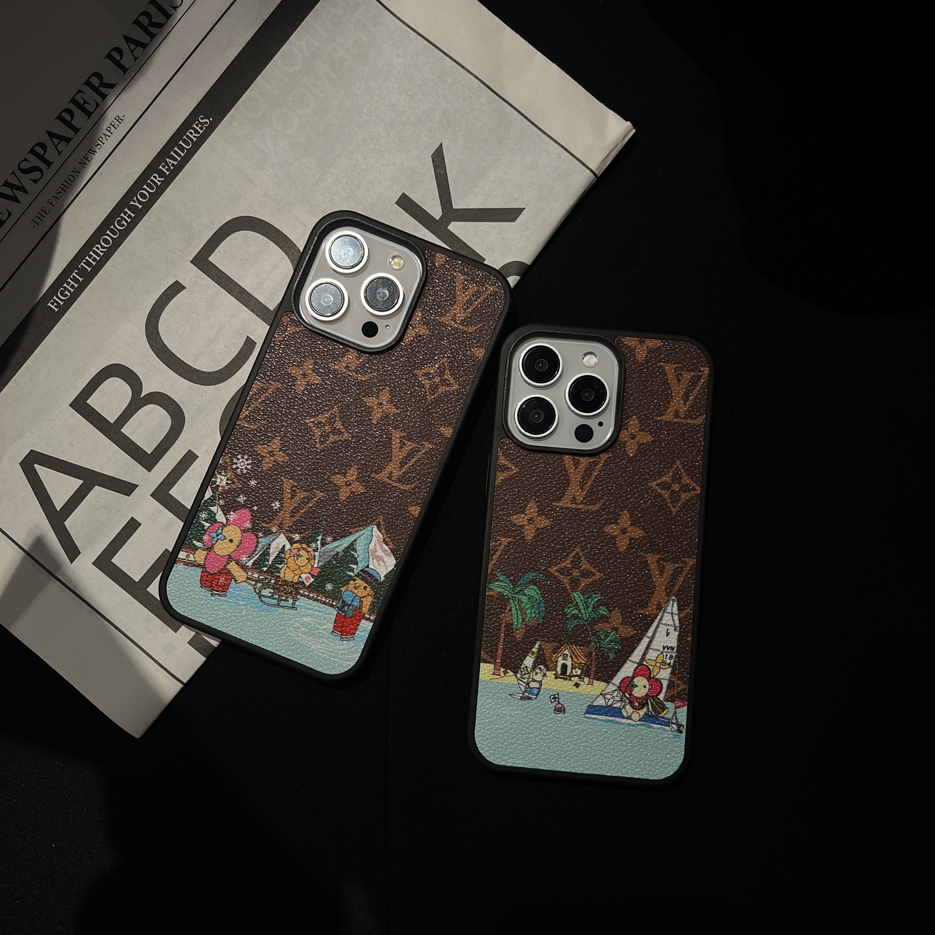 LV Vivian canvas leather Apple iPhone case