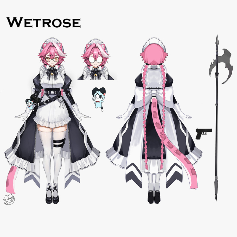 [Deposit Poll] Wetrose Hololive EN Justice Raora Panthera Battle Maid Dress Cosplay Costume