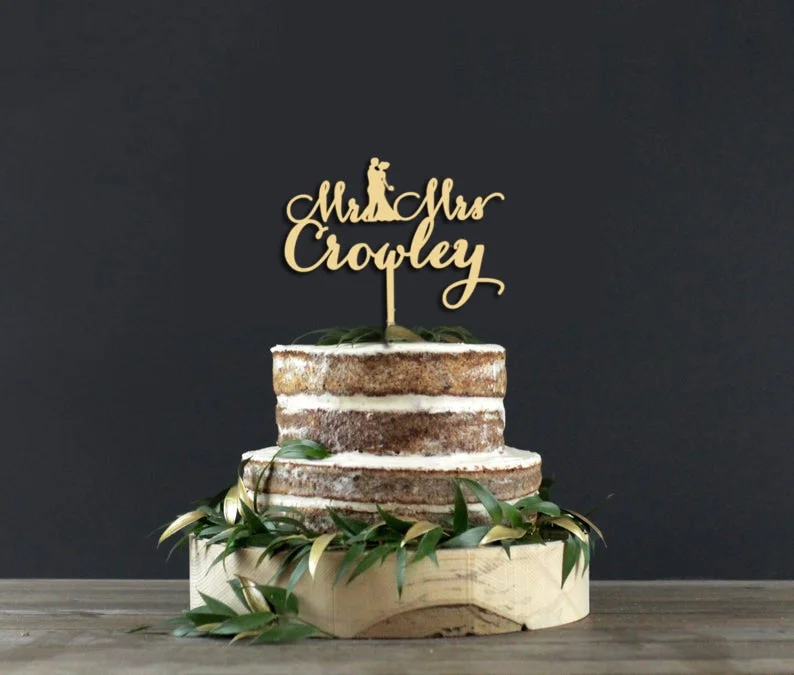 Personalized Cake Topper Decoration For Happy Birthday Party Cake Topper Decor DIY Wood Wedding Cake Mr& Mrs Decorations 515