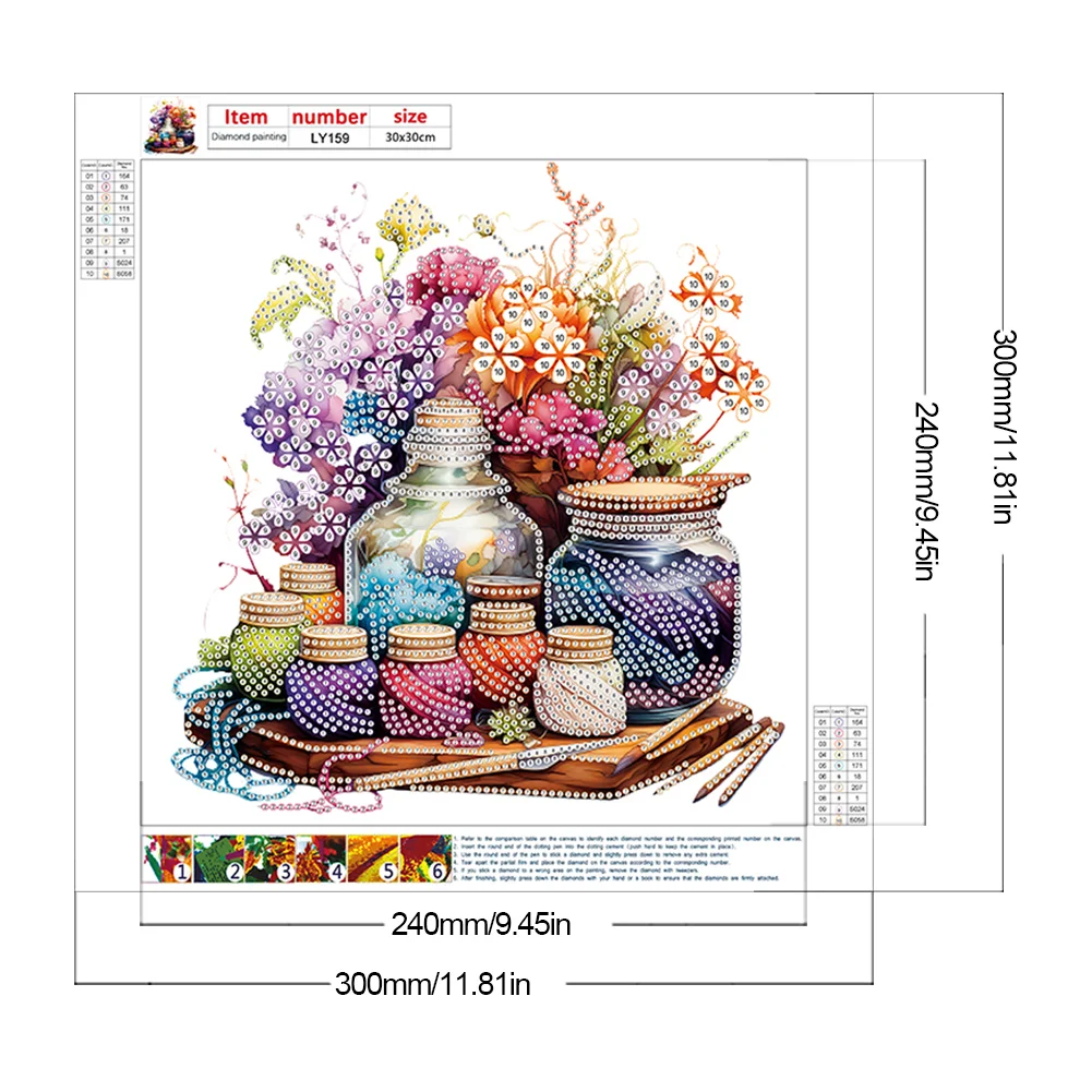 Diamond Painting - Partial Special Shaped Drill - Flower Sewing Machine(Canvas|30*30cm)