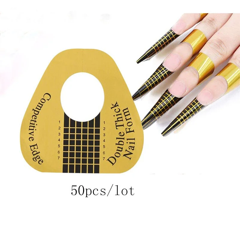 Sculpted Nails Professional Nail Art Tips Extension Forms Guide Stickers Self Adhesive Acrylic UV Gel Form Tool-Nail Inspo