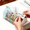 Butterfly Garden DIY PULeather Diamond Painting Tissue Box for Adults Beginners Large Size Diamond Art Paper Storage Holder for Living Room Bathroom Table Decor