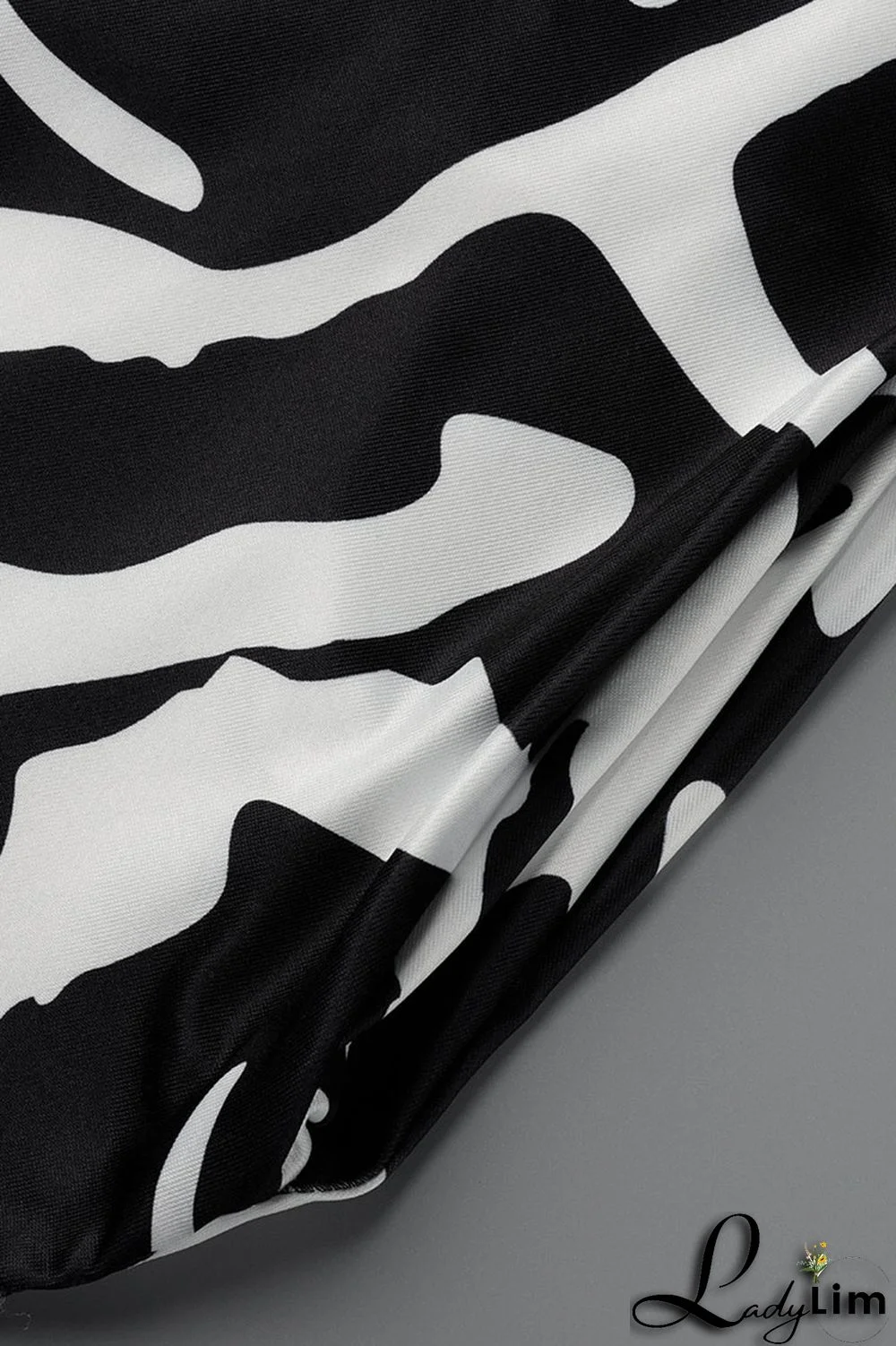 Black Fashion Casual Print Patchwork O Neck Long Dress Plus Size Dresses