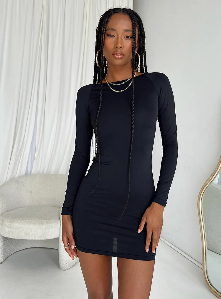 Gatewood Long Sleeve Mini Dress Black