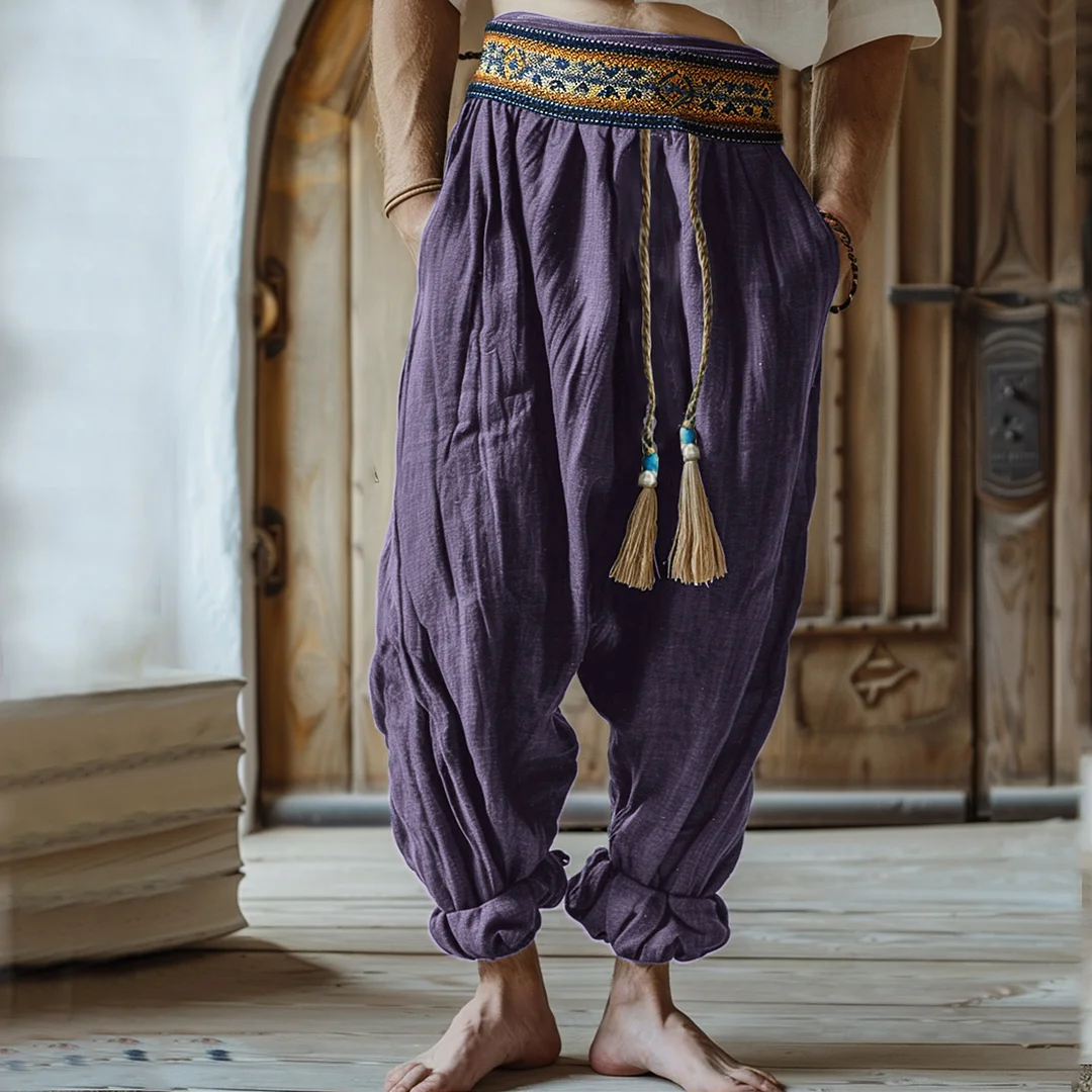Men's Bohemian Ethnic Linen Pants-inspireuse