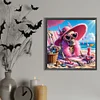 (40*40cm)Beach Skull Girl - Full Round Drill Diamond Painting