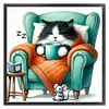 Kitten On Sofa-11CT Stamped Cross Stitch 40*40cm/15.75*15.75in tapestrymarket