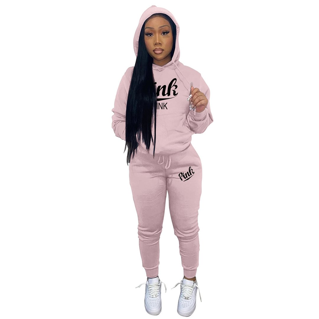 Women's Pullover Hooded Leisure Sports Sweater Two-piece Suit Hoodies