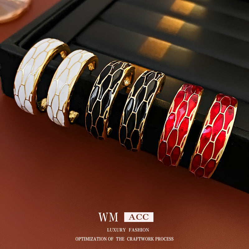 Luxurious Circle Round Geometric Metal Electroplating Earrings