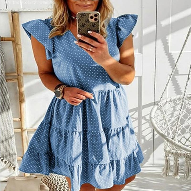 V-neck Ruffled Dress | 168DEAL