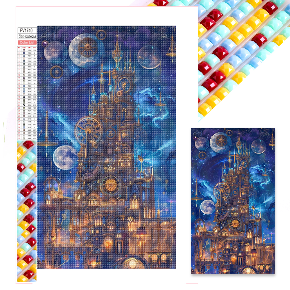 Time Castle 40*70cm(picture) full square drill diamond painting