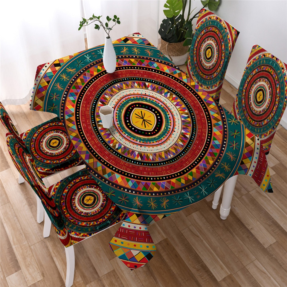 

African - Tablecloth Without Chair Cover, 140*140cm, 501 Original